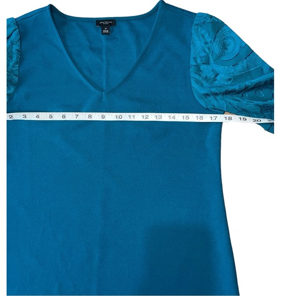 Women’s Ann Taylor Factory Turquoise 3/4 Sleeve Blouse Top - XS - Picture 10 of 12